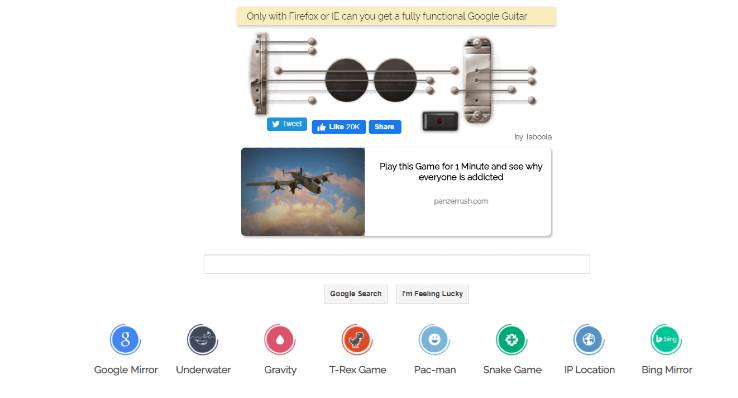 Google Gravity Guitar