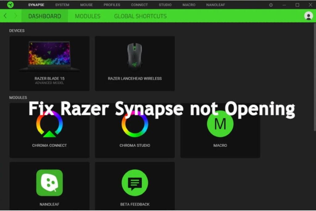 Fix Razer Synapse not Opening Solve Razer Synapse not Working Issue